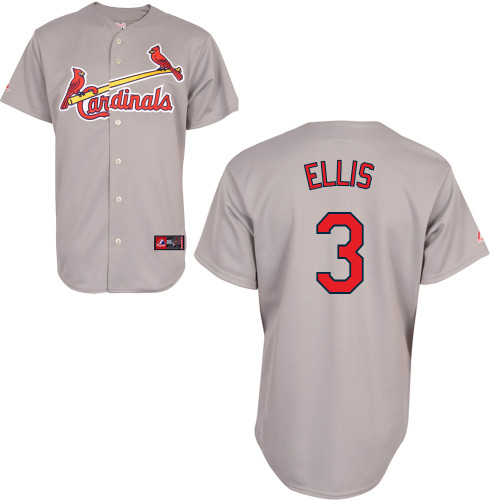 Mark Ellis #3 Youth Baseball Jersey-St Louis Cardinals Authentic Road Gray Cool Base MLB Jersey